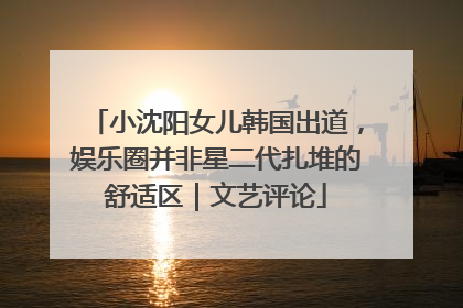 小沈阳女儿韩国出道，娱乐圈并非星二代扎堆的舒适区｜文艺评论